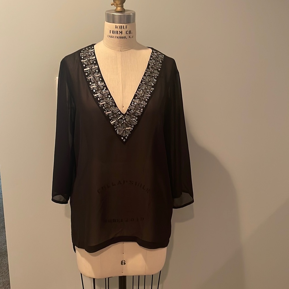 Women’s Michael Kors black sheer sequin top size M